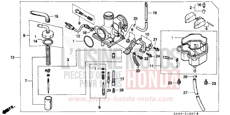 CARBURETOR for CA125 REBEL VORTEX PURPLE METALLIC (RP140) from 1995